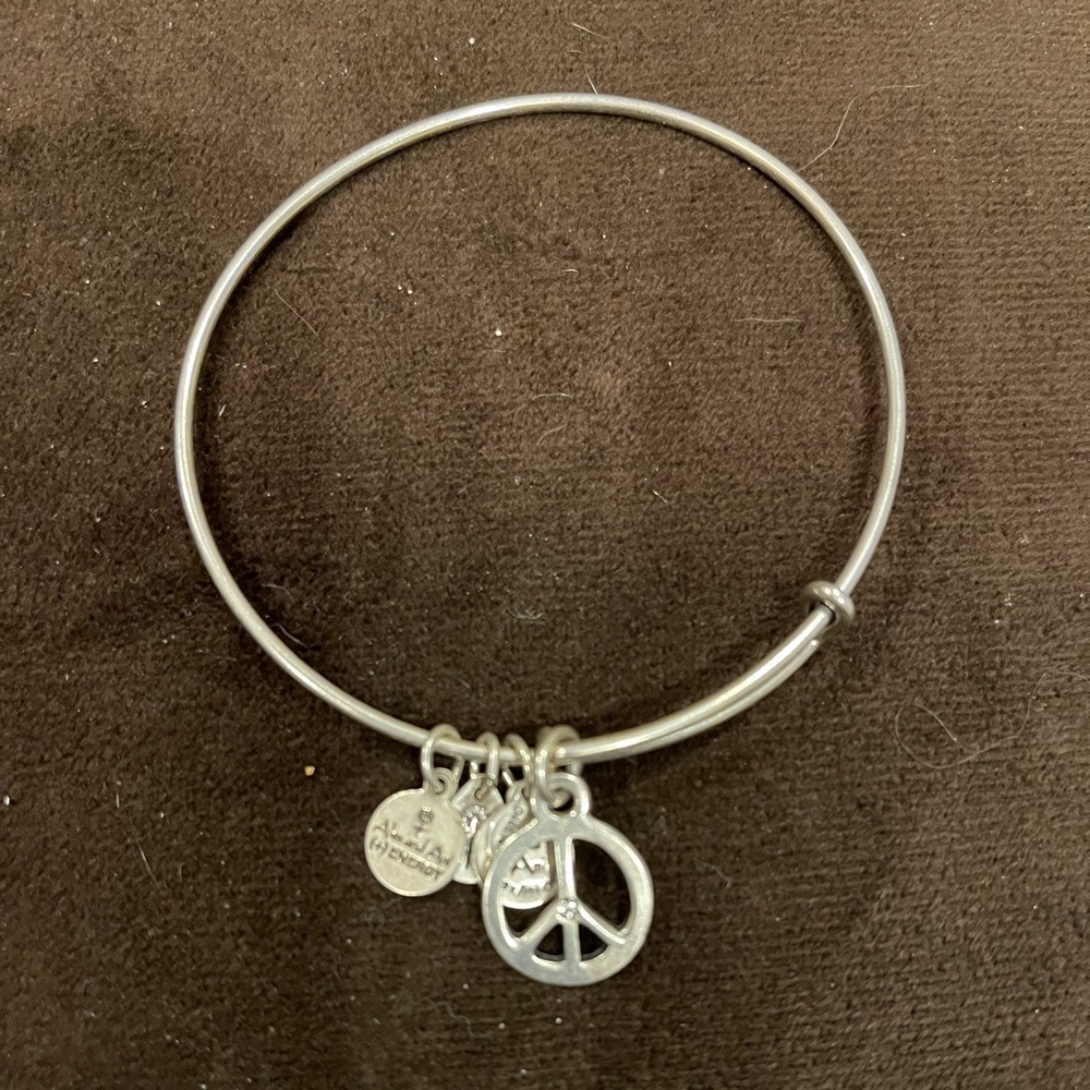 Alex and Ani peace charm bangle bracelet
